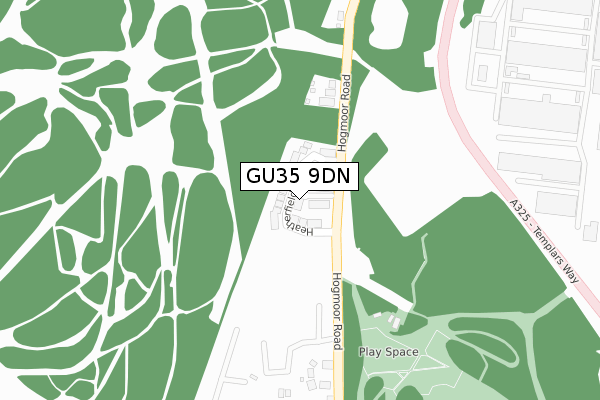 GU35 9DN map - large scale - OS Open Zoomstack (Ordnance Survey)