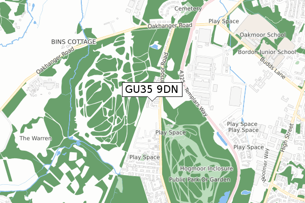 GU35 9DN map - small scale - OS Open Zoomstack (Ordnance Survey) GU35 9DN map - small scale - OS Open Zoomstack (Ordnance Survey)