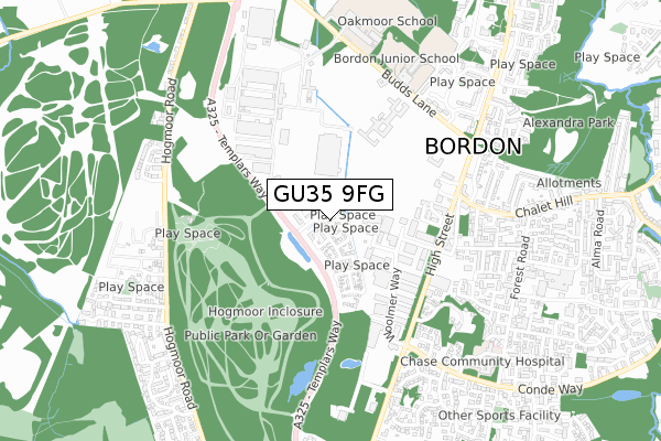 GU35 9FG map - small scale - OS Open Zoomstack (Ordnance Survey) GU35 9FG map - small scale - OS Open Zoomstack (Ordnance Survey)