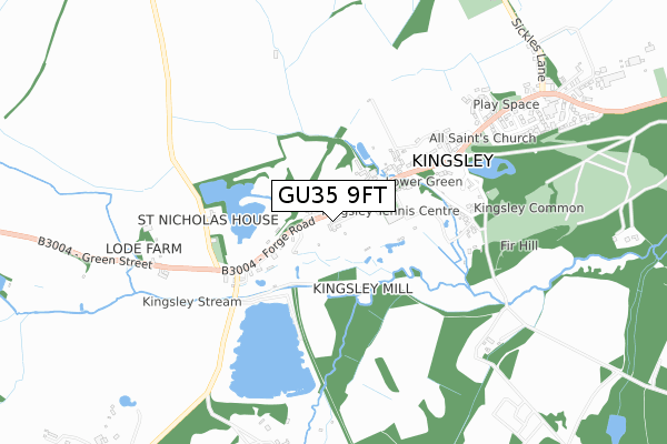 GU35 9FT map - small scale - OS Open Zoomstack (Ordnance Survey)