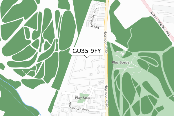 GU35 9FY map - large scale - OS Open Zoomstack (Ordnance Survey)