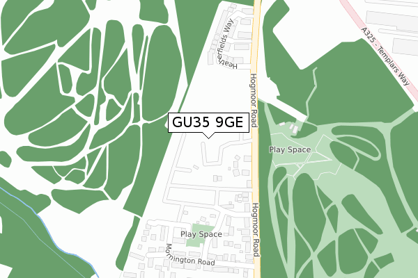 GU35 9GE map - large scale - OS Open Zoomstack (Ordnance Survey)