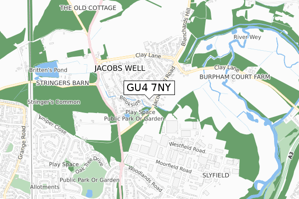 GU4 7NY map - small scale - OS Open Zoomstack (Ordnance Survey) GU4 7NY map - small scale - OS Open Zoomstack (Ordnance Survey)