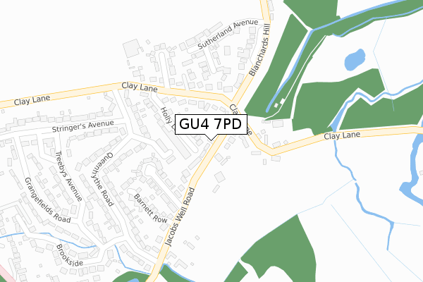 GU4 7PD map - large scale - OS Open Zoomstack (Ordnance Survey) GU4 7PD map - large scale - OS Open Zoomstack (Ordnance Survey)