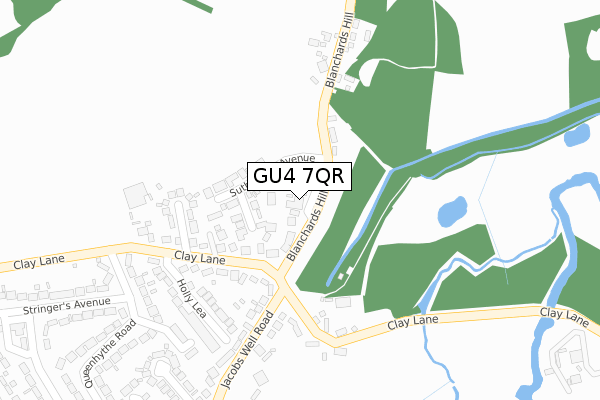 GU4 7QR map - large scale - OS Open Zoomstack (Ordnance Survey)
