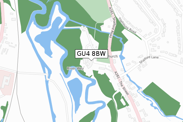 GU4 8BW map - large scale - OS Open Zoomstack (Ordnance Survey) GU4 8BW map - large scale - OS Open Zoomstack (Ordnance Survey)