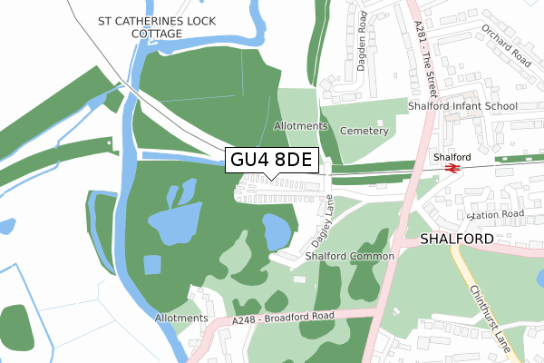 GU4 8DE map - large scale - OS Open Zoomstack (Ordnance Survey) GU4 8DE map - large scale - OS Open Zoomstack (Ordnance Survey)