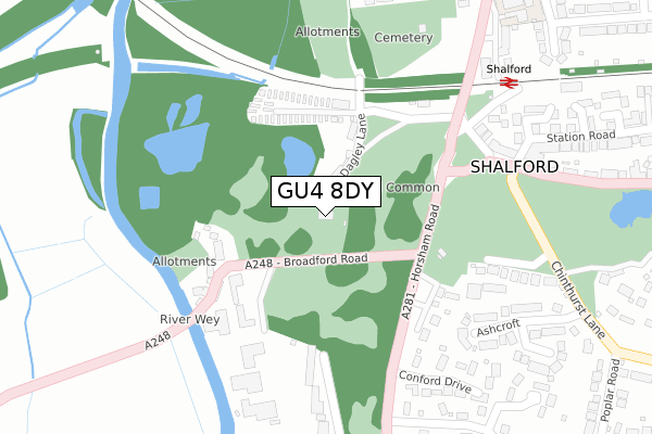GU4 8DY map - large scale - OS Open Zoomstack (Ordnance Survey) GU4 8DY map - large scale - OS Open Zoomstack (Ordnance Survey)