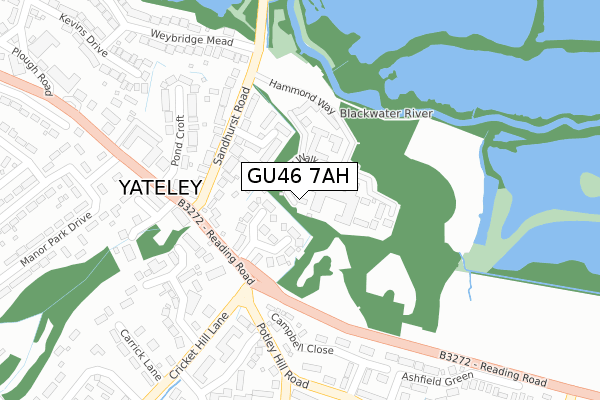 GU46 7AH map - large scale - OS Open Zoomstack (Ordnance Survey) GU46 7AH map - large scale - OS Open Zoomstack (Ordnance Survey)