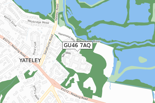 GU46 7AQ map - large scale - OS Open Zoomstack (Ordnance Survey)
