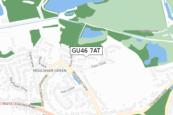 GU46 7AT map - large scale - OS Open Zoomstack (Ordnance Survey)