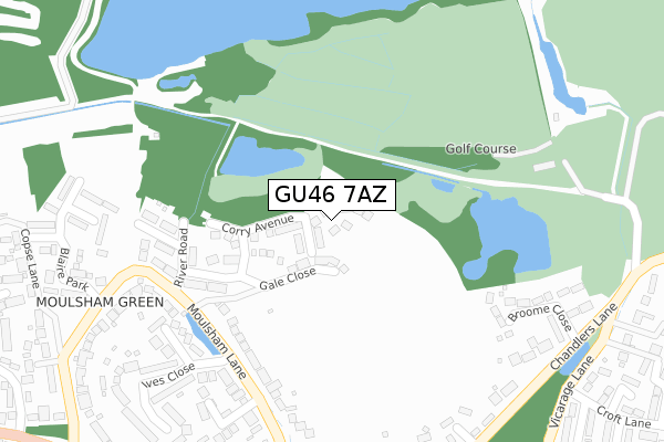 GU46 7AZ map - large scale - OS Open Zoomstack (Ordnance Survey) GU46 7AZ map - large scale - OS Open Zoomstack (Ordnance Survey)