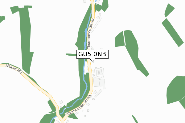 GU5 0NB map - large scale - OS Open Zoomstack (Ordnance Survey)