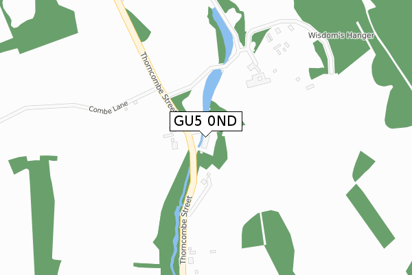 GU5 0ND map - large scale - OS Open Zoomstack (Ordnance Survey)