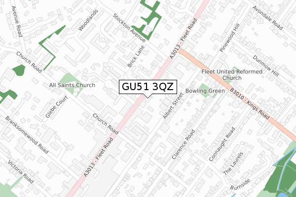 GU51 3QZ map - large scale - OS Open Zoomstack (Ordnance Survey)
