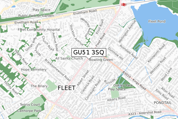 GU51 3SQ map - small scale - OS Open Zoomstack (Ordnance Survey)