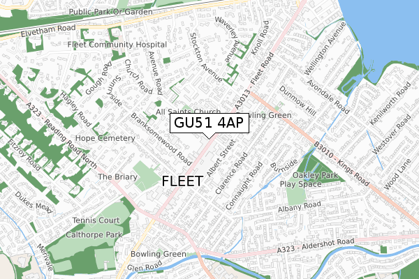 GU51 4AP map - small scale - OS Open Zoomstack (Ordnance Survey)