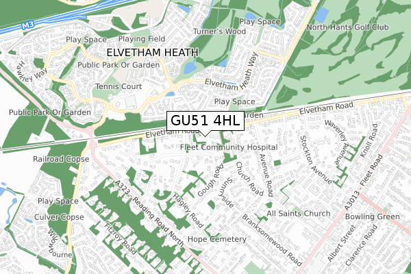 GU51 4HL map - small scale - OS Open Zoomstack (Ordnance Survey)