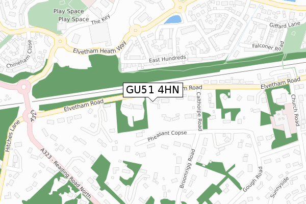 GU51 4HN map - large scale - OS Open Zoomstack (Ordnance Survey)
