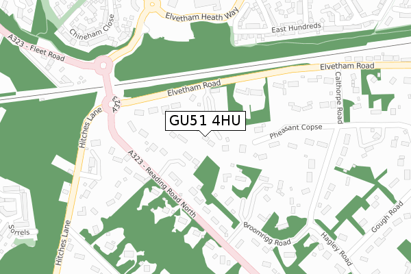 GU51 4HU map - large scale - OS Open Zoomstack (Ordnance Survey)