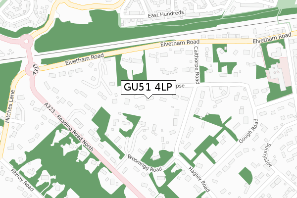 GU51 4LP map - large scale - OS Open Zoomstack (Ordnance Survey)