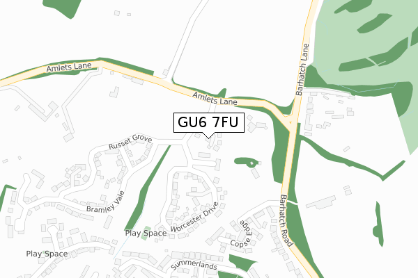 GU6 7FU map - large scale - OS Open Zoomstack (Ordnance Survey)