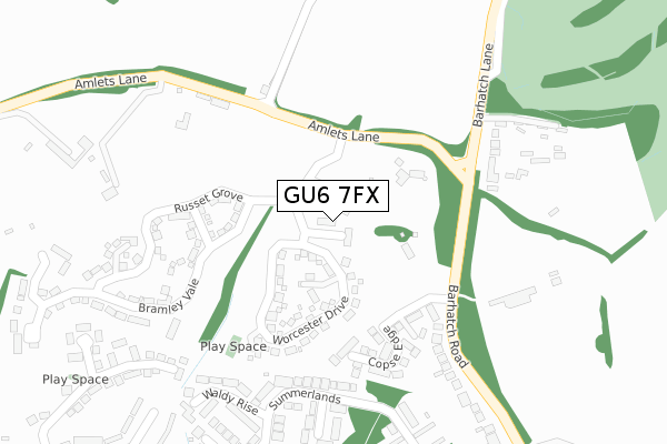 GU6 7FX map - large scale - OS Open Zoomstack (Ordnance Survey) GU6 7FX map - large scale - OS Open Zoomstack (Ordnance Survey)