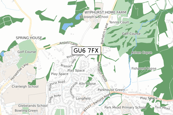 GU6 7FX map - small scale - OS Open Zoomstack (Ordnance Survey) GU6 7FX map - small scale - OS Open Zoomstack (Ordnance Survey)