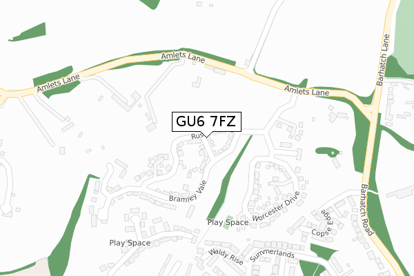 GU6 7FZ map - large scale - OS Open Zoomstack (Ordnance Survey) GU6 7FZ map - large scale - OS Open Zoomstack (Ordnance Survey)
