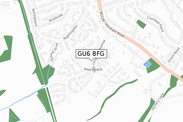 GU6 8FG map - large scale - OS Open Zoomstack (Ordnance Survey) GU6 8FG map - large scale - OS Open Zoomstack (Ordnance Survey)