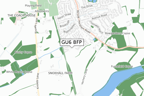 GU6 8FP map - small scale - OS Open Zoomstack (Ordnance Survey) GU6 8FP map - small scale - OS Open Zoomstack (Ordnance Survey)