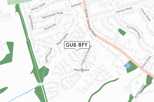 GU6 8FY map - large scale - OS Open Zoomstack (Ordnance Survey)