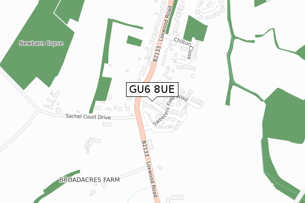 GU6 8UE map - large scale - OS Open Zoomstack (Ordnance Survey) GU6 8UE map - large scale - OS Open Zoomstack (Ordnance Survey)