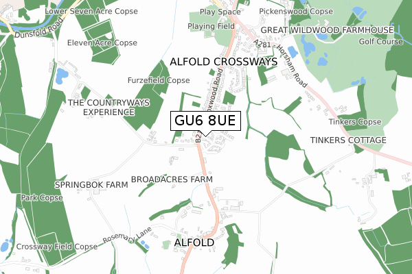 GU6 8UE map - small scale - OS Open Zoomstack (Ordnance Survey) GU6 8UE map - small scale - OS Open Zoomstack (Ordnance Survey)