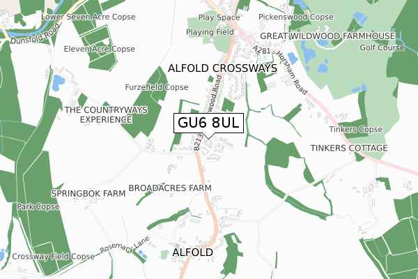 GU6 8UL map - small scale - OS Open Zoomstack (Ordnance Survey) GU6 8UL map - small scale - OS Open Zoomstack (Ordnance Survey)
