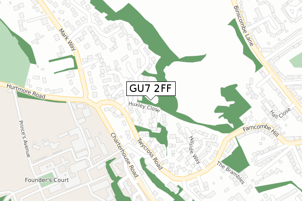GU7 2FF map - large scale - OS Open Zoomstack (Ordnance Survey)