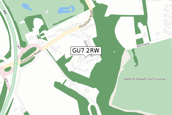 GU7 2RW map - large scale - OS Open Zoomstack (Ordnance Survey)