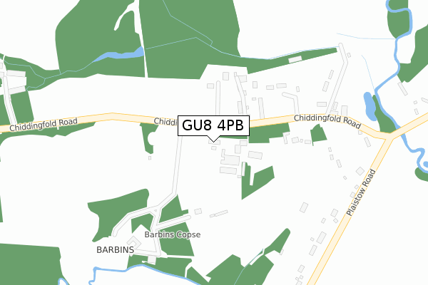 GU8 4PB map - large scale - OS Open Zoomstack (Ordnance Survey)