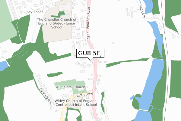 GU8 5FJ map - large scale - OS Open Zoomstack (Ordnance Survey) GU8 5FJ map - large scale - OS Open Zoomstack (Ordnance Survey)