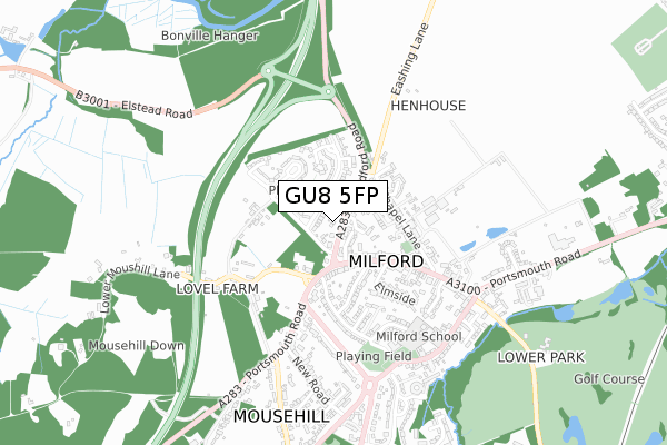 GU8 5FP map - small scale - OS Open Zoomstack (Ordnance Survey) GU8 5FP map - small scale - OS Open Zoomstack (Ordnance Survey)