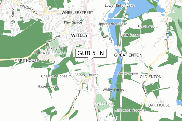 GU8 5LN map - small scale - OS Open Zoomstack (Ordnance Survey) GU8 5LN map - small scale - OS Open Zoomstack (Ordnance Survey)