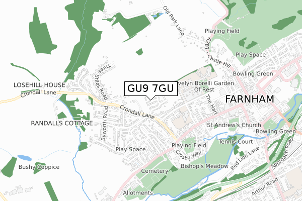 GU9 7GU map - small scale - OS Open Zoomstack (Ordnance Survey) GU9 7GU map - small scale - OS Open Zoomstack (Ordnance Survey)