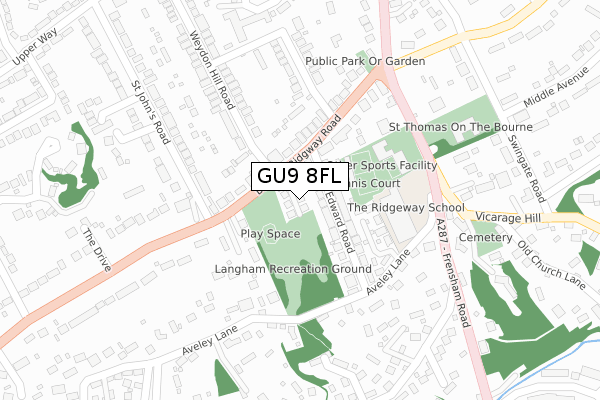 GU9 8FL map - large scale - OS Open Zoomstack (Ordnance Survey) GU9 8FL map - large scale - OS Open Zoomstack (Ordnance Survey)