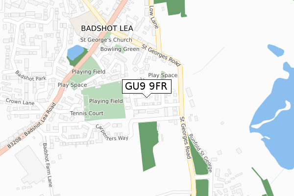 GU9 9FR map - large scale - OS Open Zoomstack (Ordnance Survey)