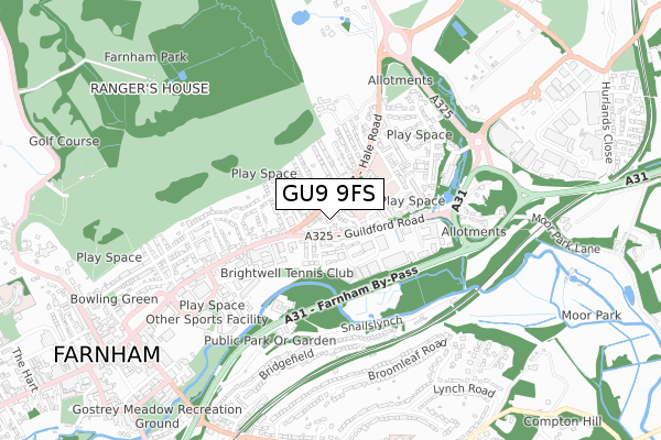 GU9 9FS map - small scale - OS Open Zoomstack (Ordnance Survey)
