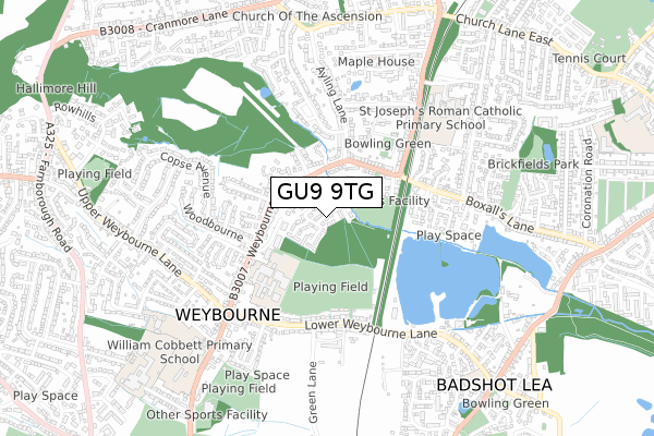 GU9 9TG map - small scale - OS Open Zoomstack (Ordnance Survey) GU9 9TG map - small scale - OS Open Zoomstack (Ordnance Survey)