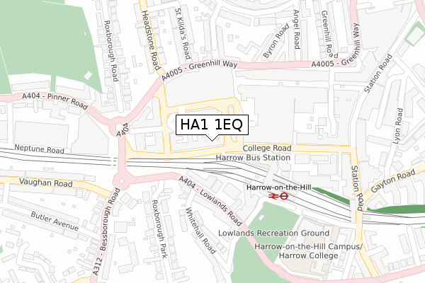 HA1 1EQ map - large scale - OS Open Zoomstack (Ordnance Survey)