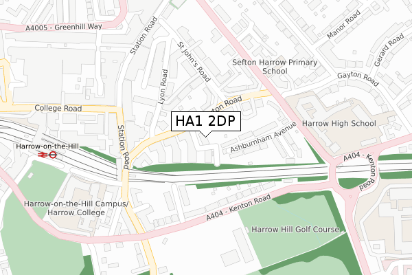 HA1 2DP map - large scale - OS Open Zoomstack (Ordnance Survey)