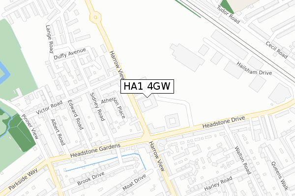 HA1 4GW map - large scale - OS Open Zoomstack (Ordnance Survey) HA1 4GW map - large scale - OS Open Zoomstack (Ordnance Survey)