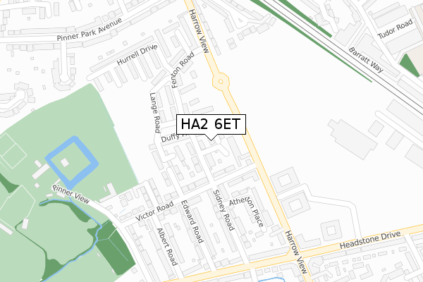 HA2 6ET map - large scale - OS Open Zoomstack (Ordnance Survey)